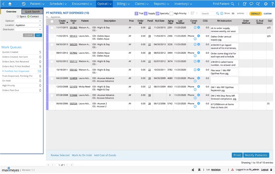 MaximEyes EHR Software EHR and Practice Management Software