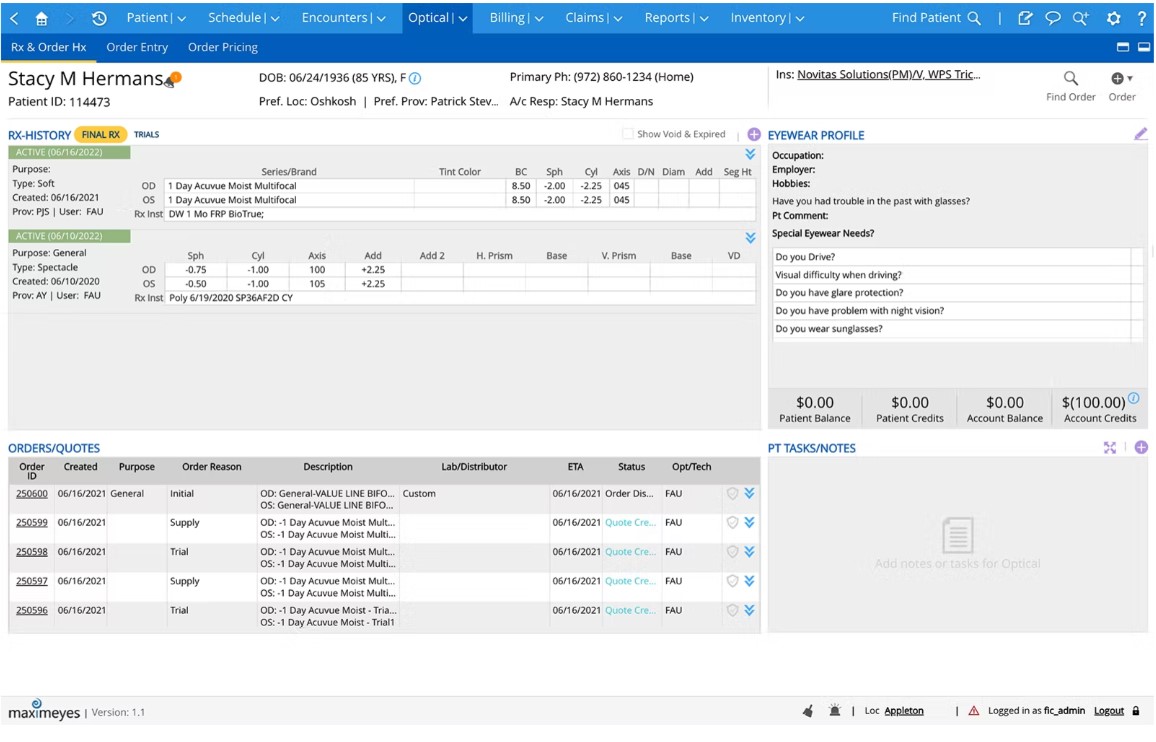 MaximEyes EHR Software EHR and Practice Management Software