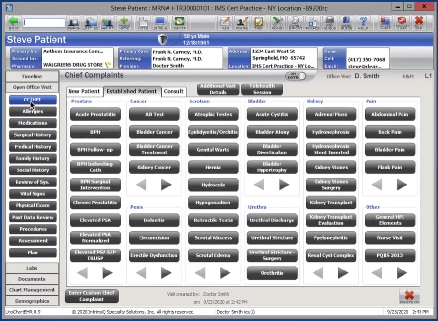 UroChart EHR Software By IntrinsiQ EHR and Practice Management Software