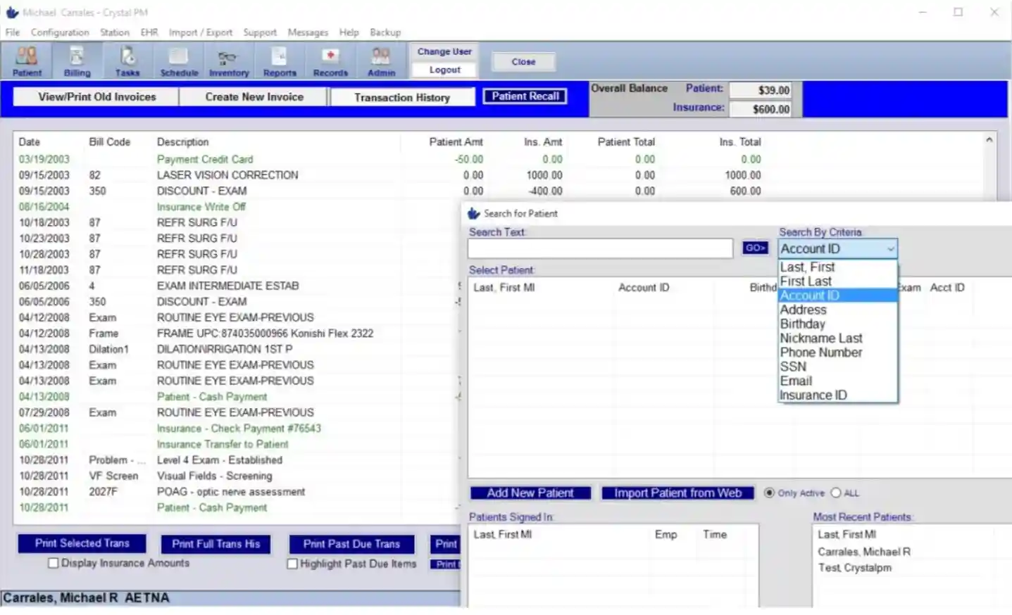 Crystal Practice Management (PM) Software EHR and Practice Management Software
