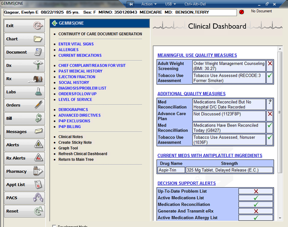 GEMMS ONE EHR Software EHR and Practice Management Software