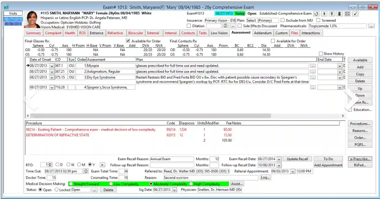 My Vision Express EHR Software EHR and Practice Management Software