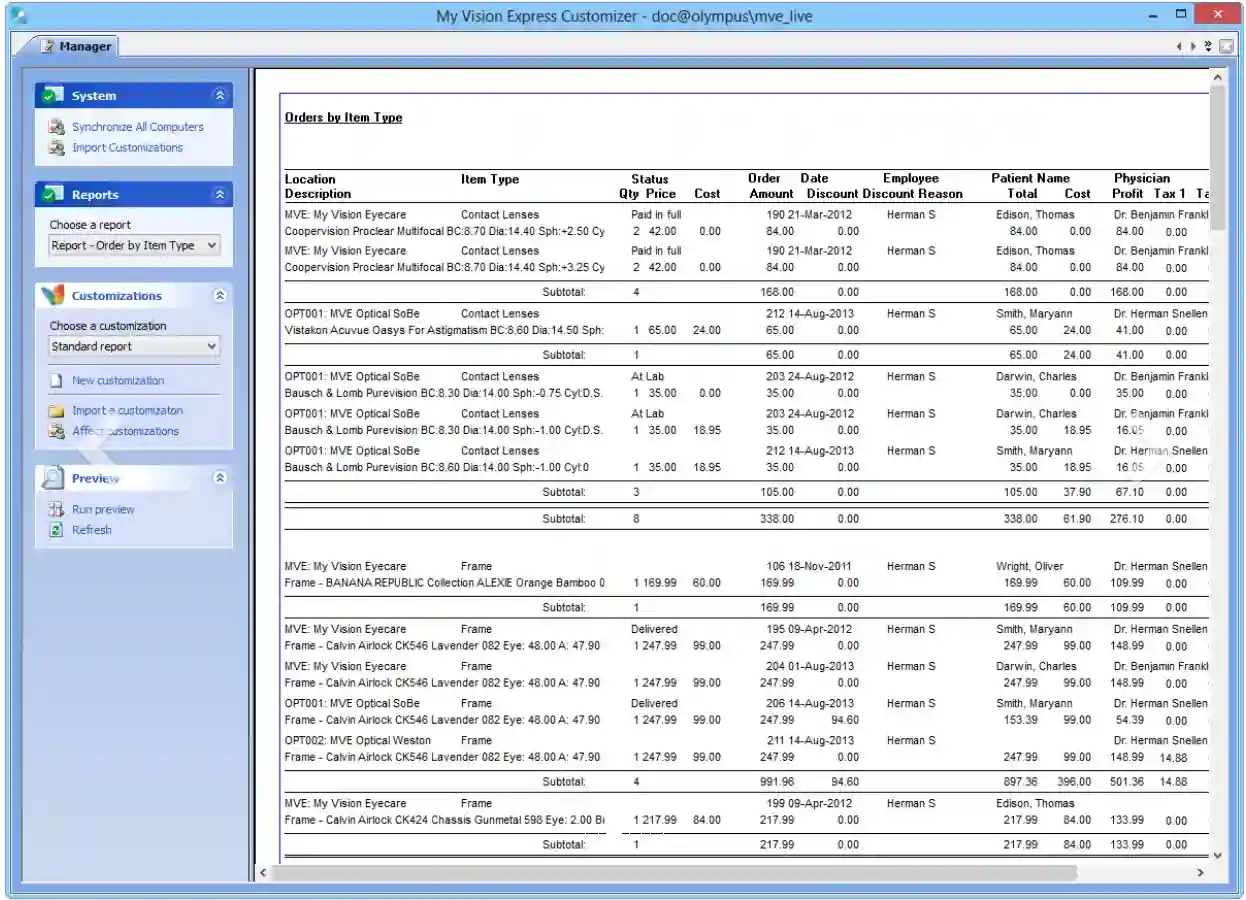 My Vision Express EHR Software EHR and Practice Management Software