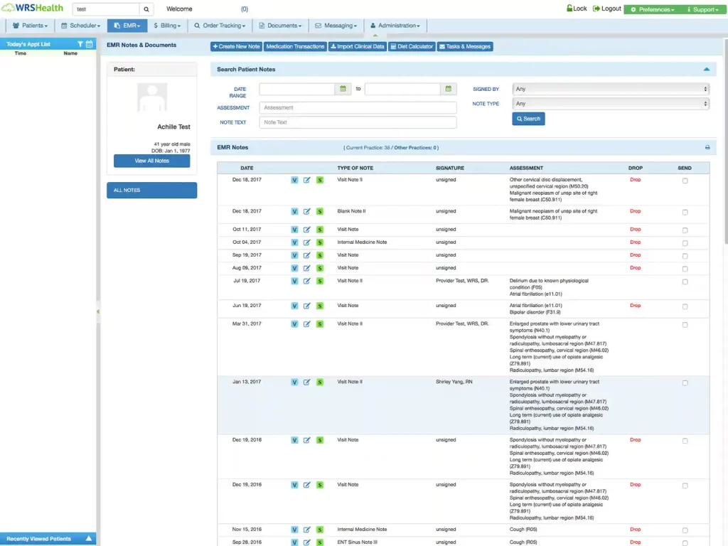 WRS Health EMR Software and Practice Management Software