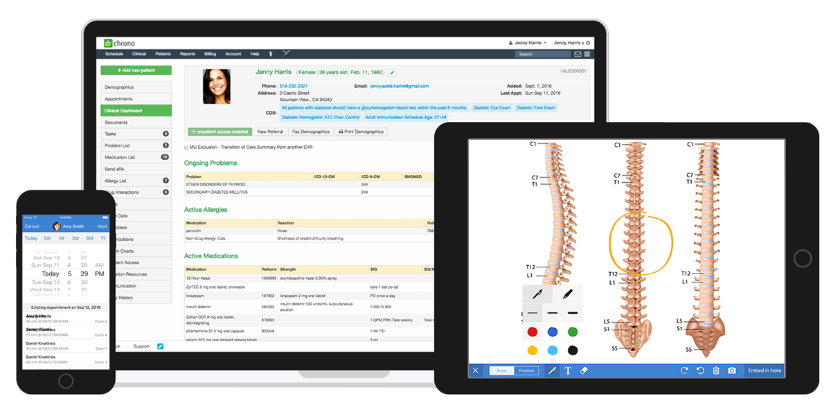 drchrono chiropractic EMR Software and patient portal