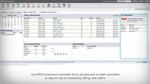 MDConnection PM Software EHR and Practice Management Software