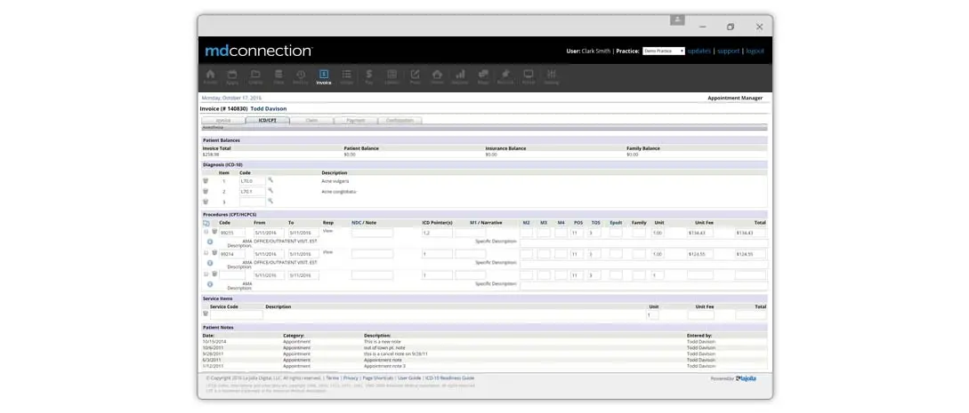 MDConnection PM Software EHR and Practice Management Software