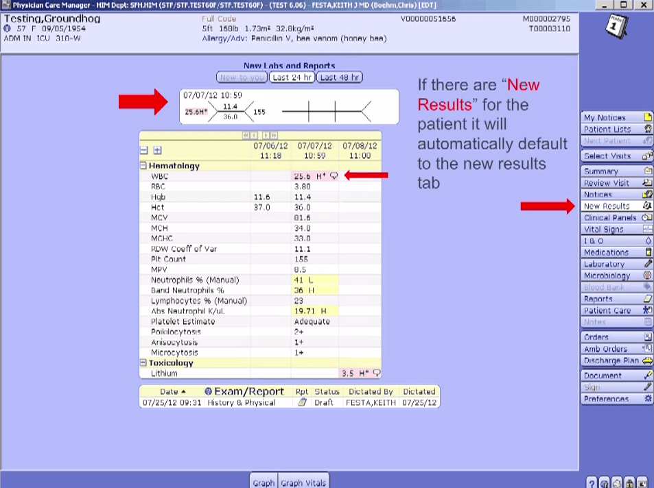 Meditech Charting System