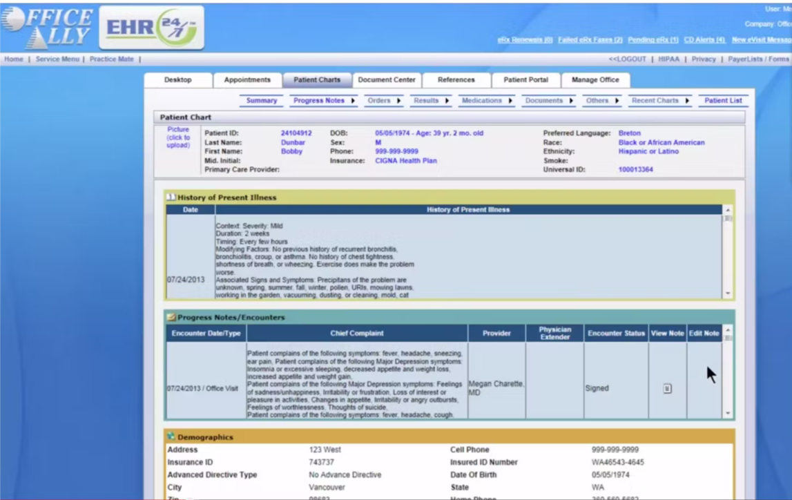 EHR 24/7 Software by Office Ally EHR and Practice Management Software