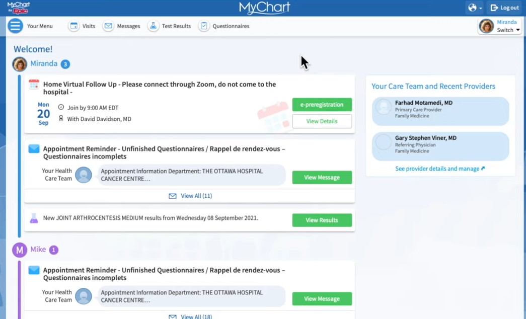 MyChart Patient Portal Software EHR and Practice Management Software