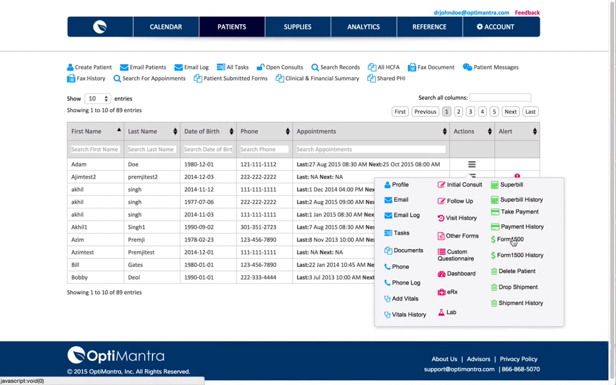 OptiMantra EMR Software EHR and Practice Management Software