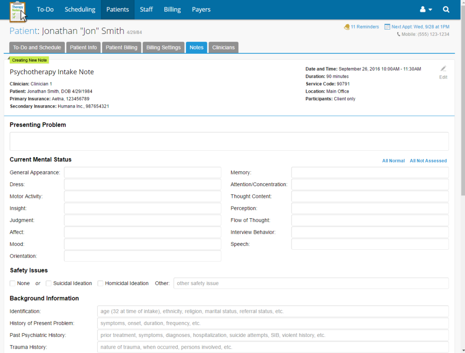 TherapyNotes EMR Software EHR and Practice Management Software