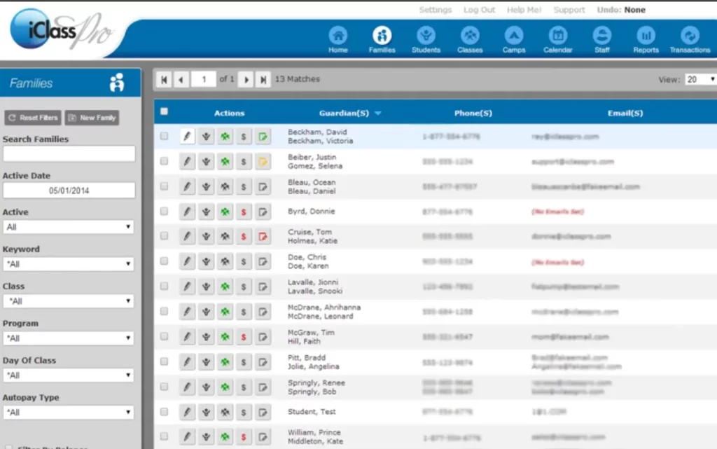 iClassPro EMR Practice Management Software Search