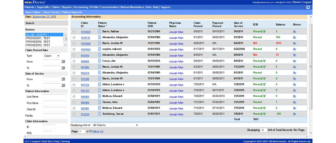 WEBeDoctor EMR Software EHR and Practice Management Software