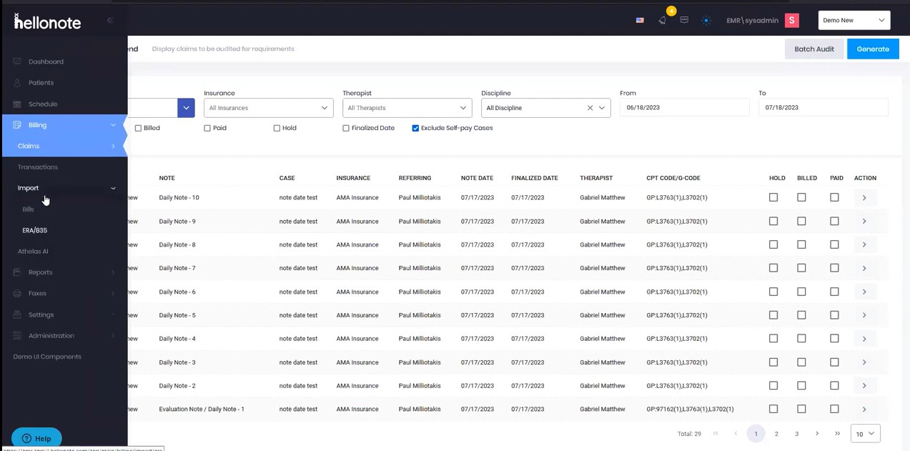 HelloNote Practice Management Solution EHR and Practice Management Software