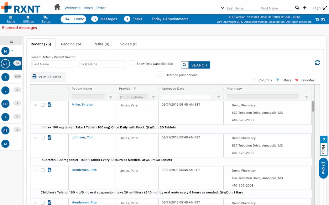 RXNT EHR Software EHR and Practice Management Software