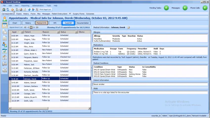 Exscribe Orthopedic Healthcare Solutions EHR and Practice Management Software