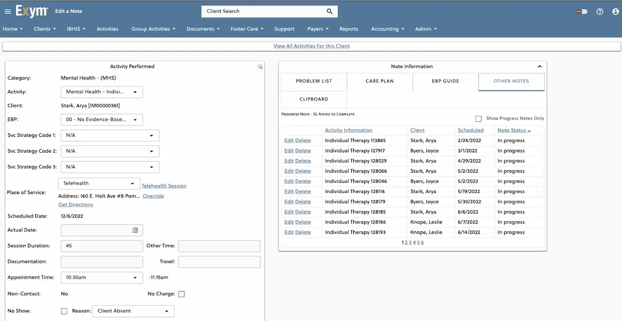Exym Behavior Health EHR Software EHR and Practice Management Software