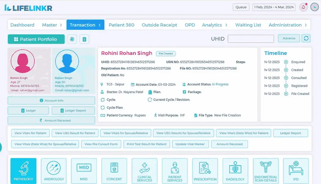 LifeLinkr IVF Clinic Management EMR Software EHR and Practice Management Software