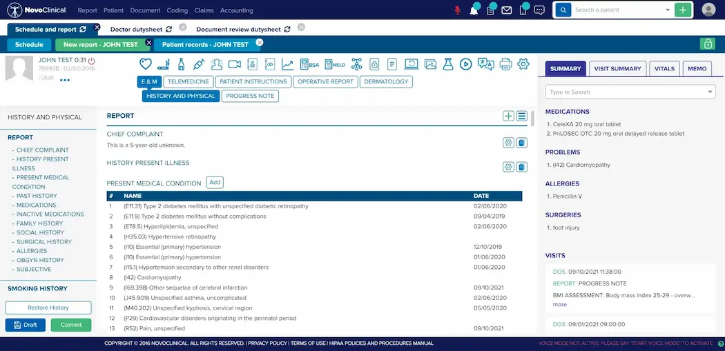 NovoClinical EHR Software EHR and Practice Management Software