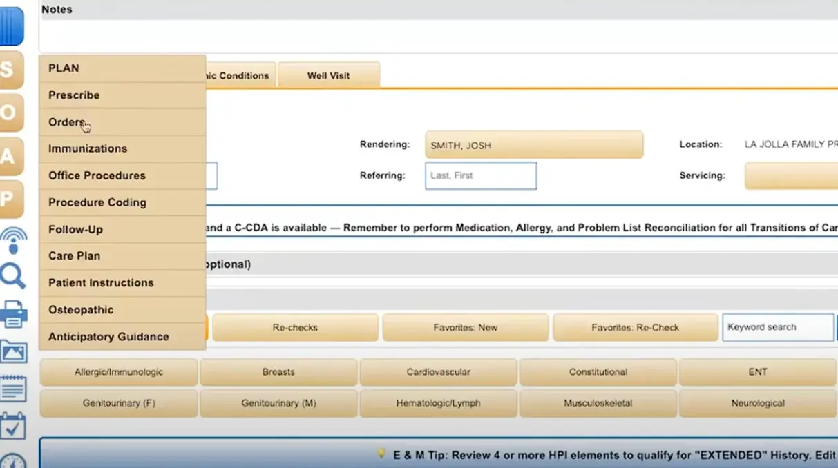 NextGen EMR software and Practice Management software demo screenshot.