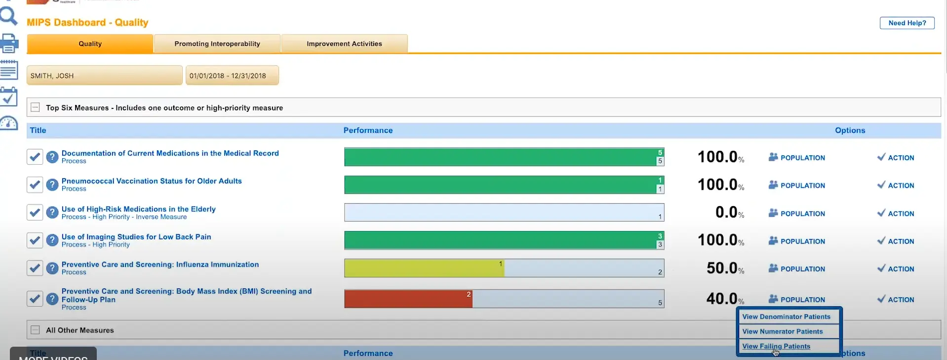 NextGen EMR software and practice management software -primary care software demo screenshot.